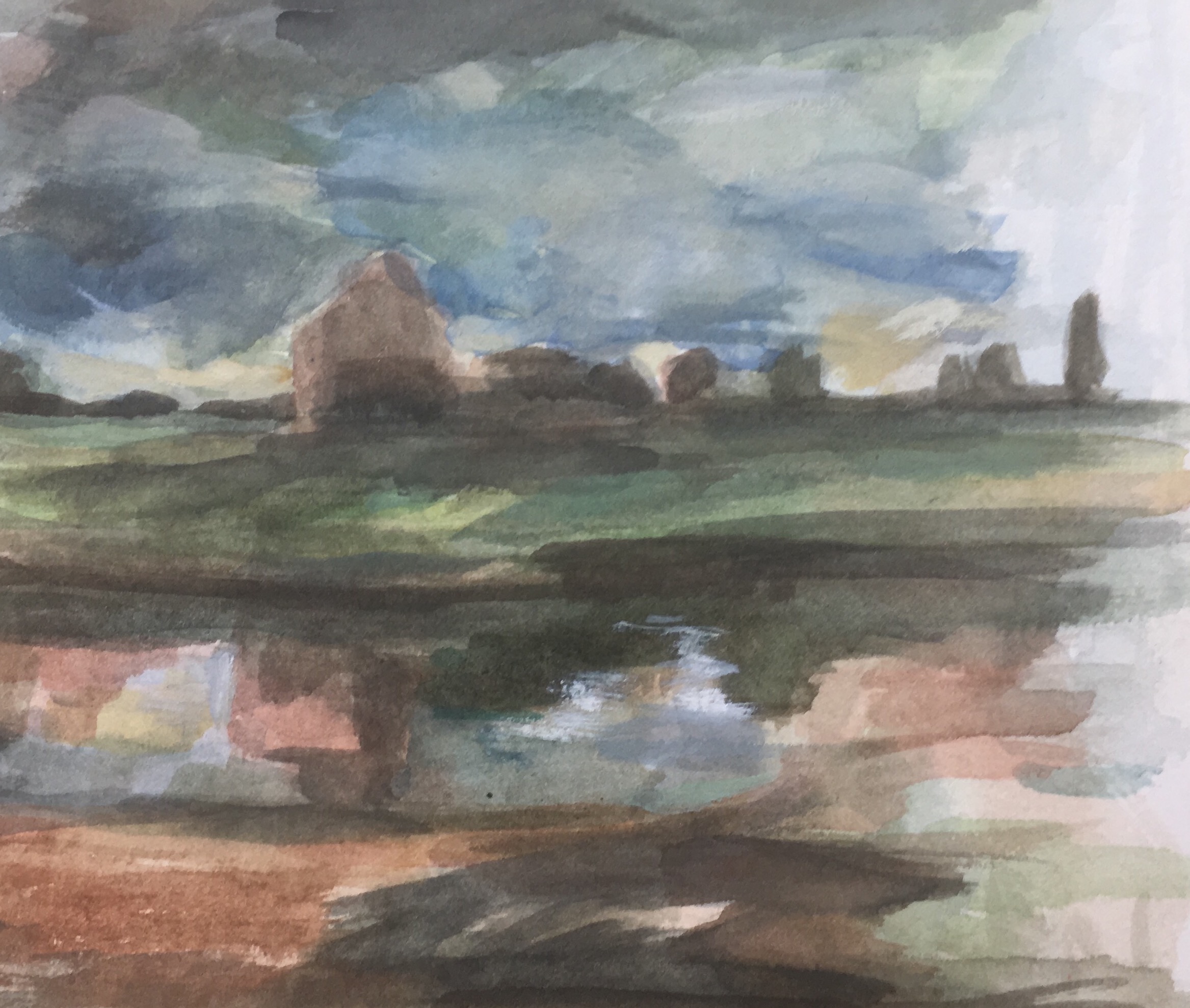 landscape study watercolour